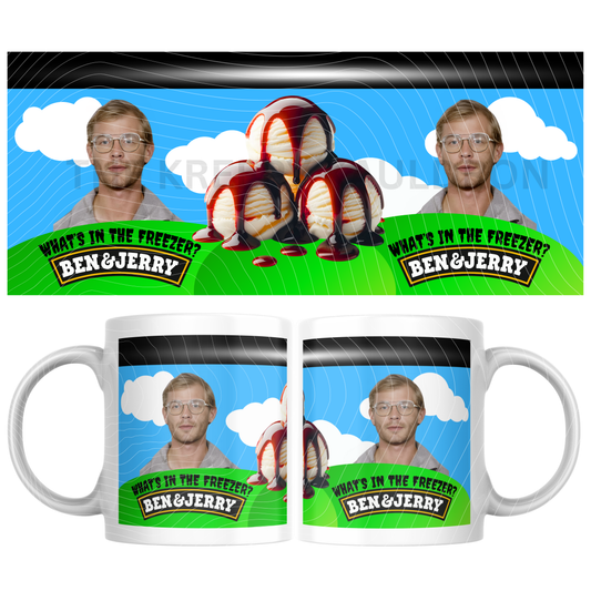 Jeffrey Dahmer - Ben & Jerrys – Dark Humour True Crime Serial Killer Parody Mug Gift