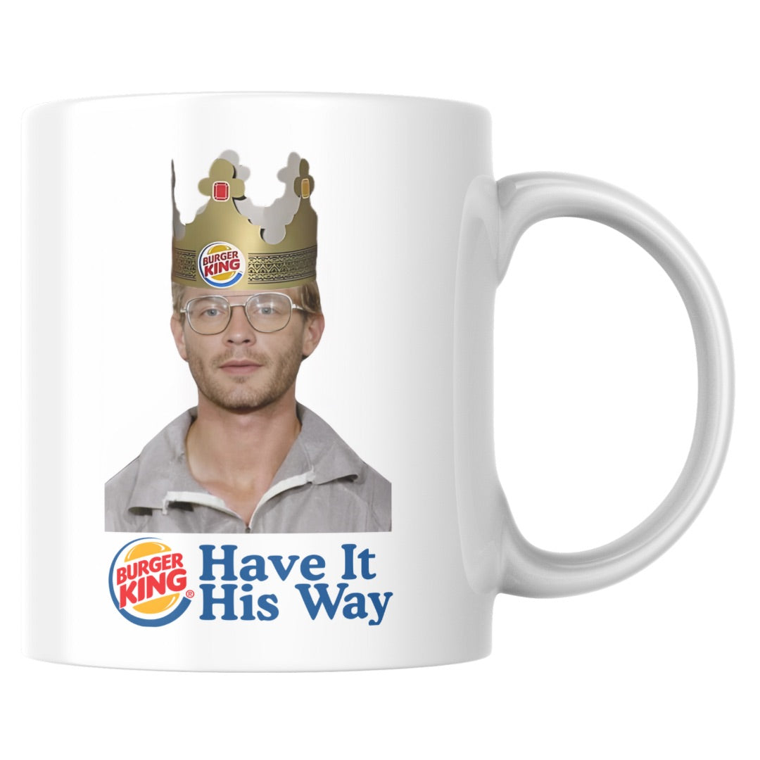 Jeffrey Dahmer - Burger King – Dark Humour True Crime Serial Killer Parody Mug Gift