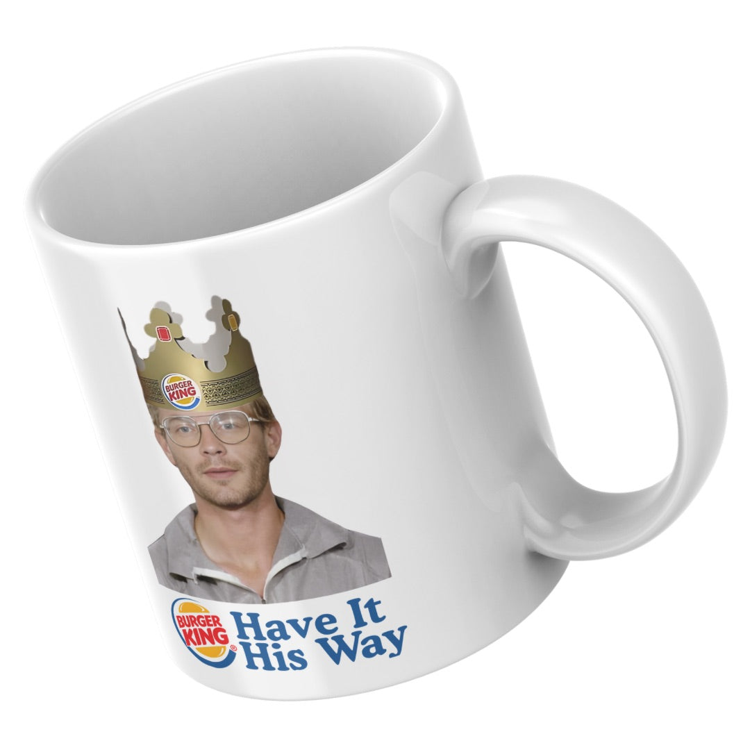 Jeffrey Dahmer - Burger King – Dark Humour True Crime Serial Killer Parody Mug Gift