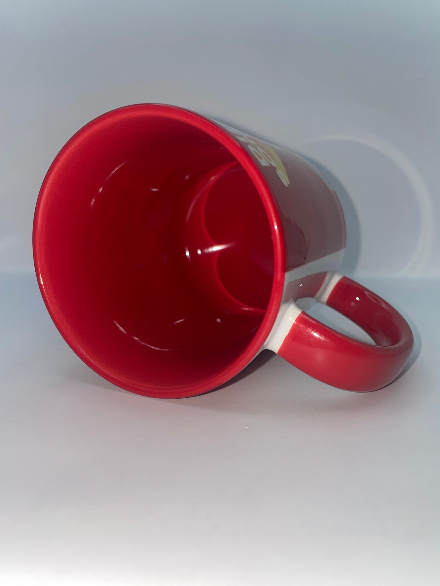 Red mug on a white background