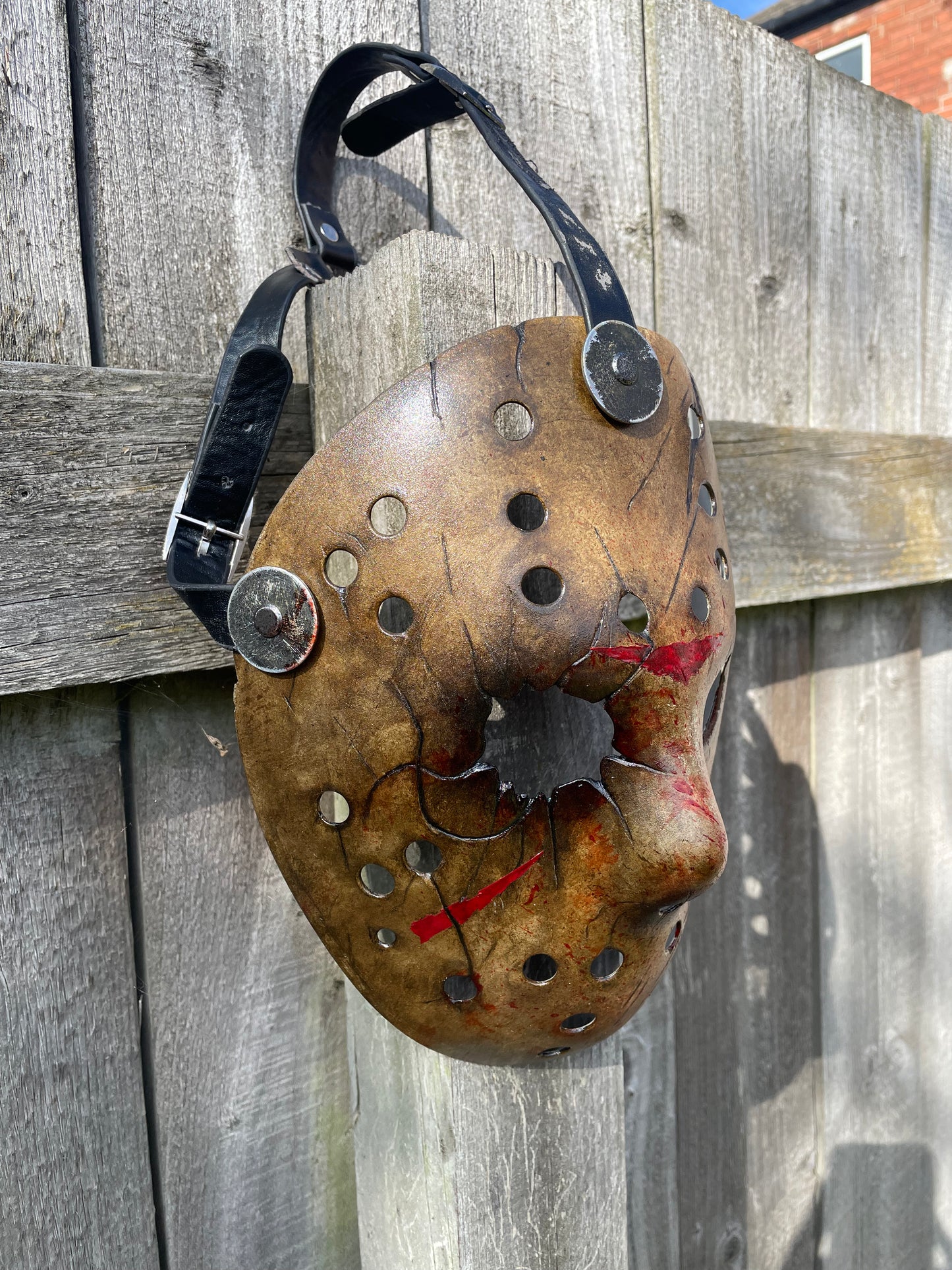 Jason Voorhees Friday the 13th | Freddy Vs Jason Battle Damaged Mask | Hand Painted by Cursed Shape Horror Customs