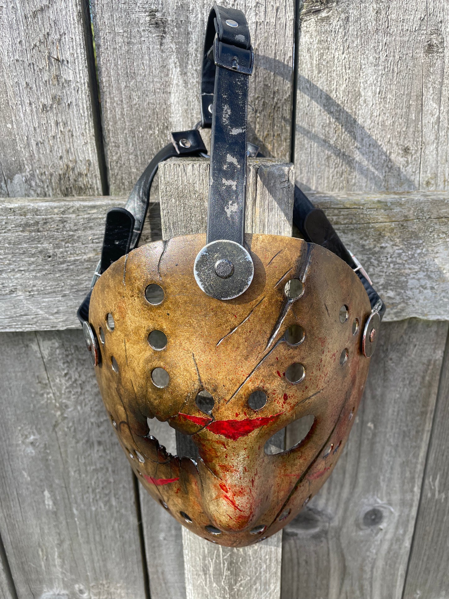 Jason Voorhees Friday the 13th | Freddy Vs Jason Battle Damaged Mask | Hand Painted by Cursed Shape Horror Customs