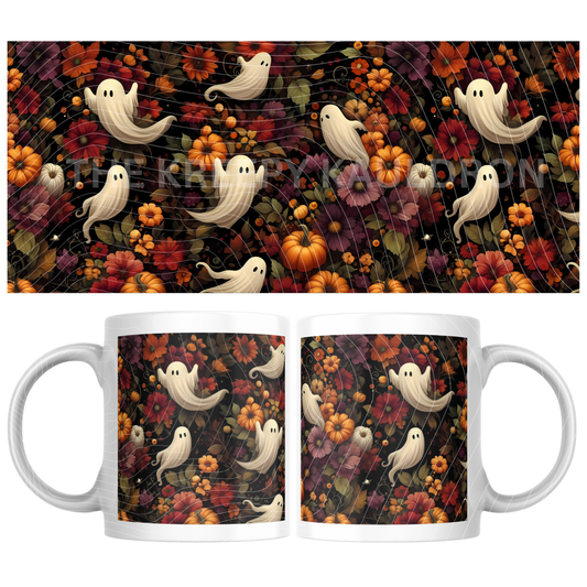 11oz / 325ml Ceramic Mug – Cottage Core Ghosts | Kosy Kollection by Kreepy Kristy