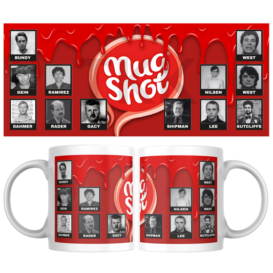 11oz / 325mls Mug | Mug Shot | Dark Humour True Crime Serial Killer Parody Satire Mug Gifts
